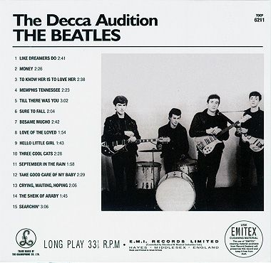 BEATLES THE DECCA AUDITION CD MINI LP OBI  