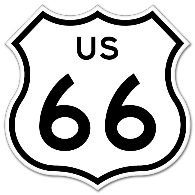 ROUTE 66 California American Road Sign sticker 4 x 4  