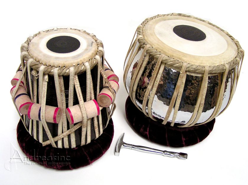   PLATED AUTHENTIC PROFESSIONAL HEAVY INDIAN TABLA DRUM SET  