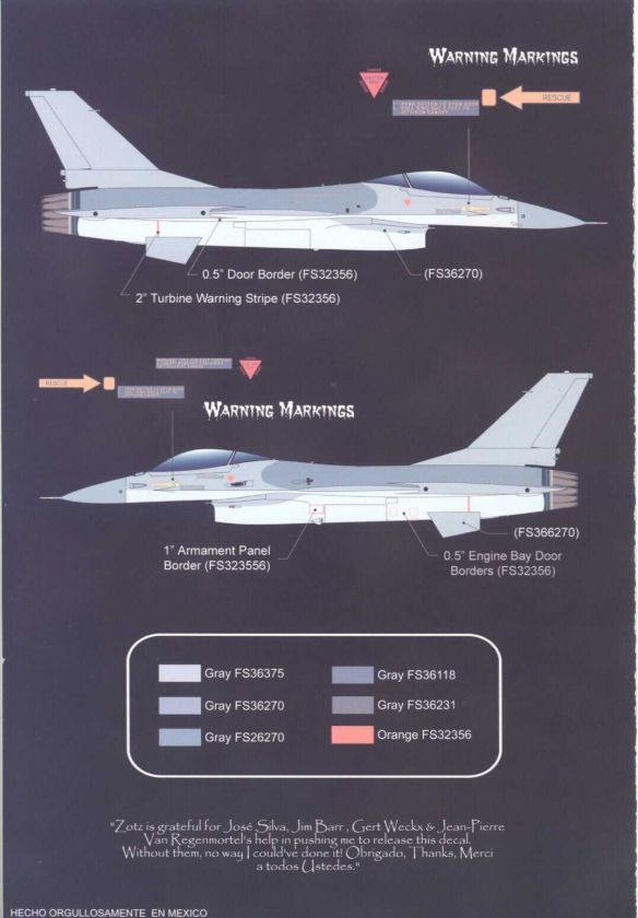 Decals 1/32 Zotz F 16 BELGIAN VIPERS #1 *MINT*  