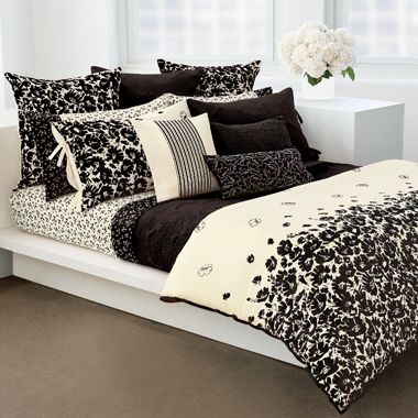 Duvet Set DKNY WILDFLOWER Black/Ivory Cover/ShamsF/Q/K  