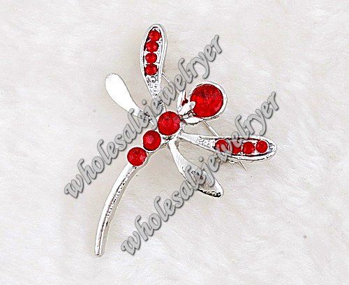 free lots 12pcs 40*38mm dragonfly acrylic&alloy brooch  