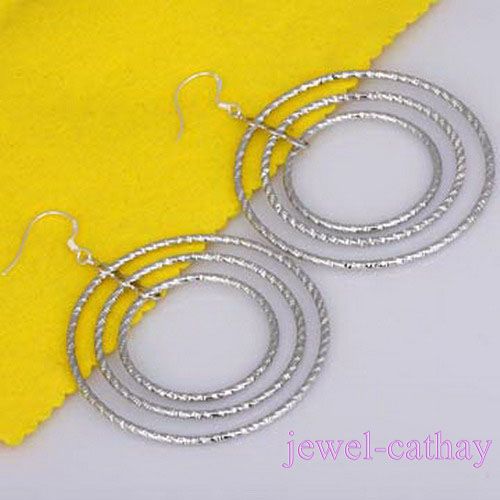 New Fashion Free Ship Round Hoop Dangle Earrings EL14  