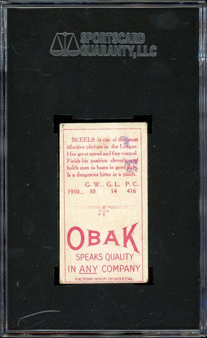 1911 T212 Obak   Skeels  Seattle   SGC 20  