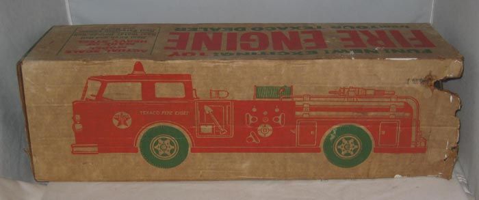 VINTAGE BUDDY L PRESSED STEEL TEXACO FIRE CHIEF FIRE TRUCK IN ORIGINAL 