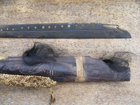 LARGE PARANG ILANG ~Deer Horn Hilt & Scabbard~ Borneo WEAPON SWORD 