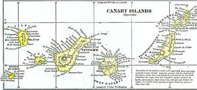 1898 Atlantic Islands Original Color Map** Azores, etc  