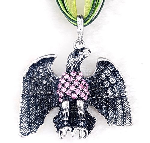 Free 15228 Pink Eagle Tibet Silver Unisex Pendant+Chain  