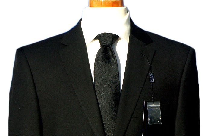 Fiorelli Modern Cut 2 BT Jet Black No Pleat 150s Mens Business Dress 