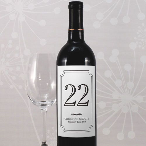 Wedding Personalized Table Number Wine/Champagne Bottle Adhesive Label 