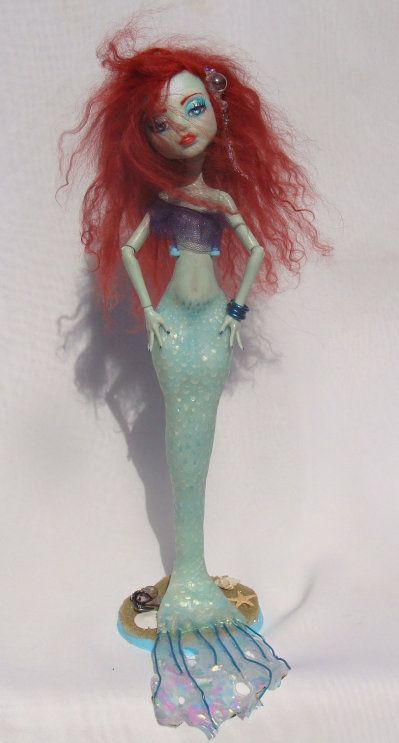 OOAK repaint monster high frankie stein * mermaid* fairy tale  