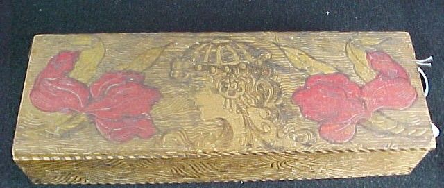 Antique Flemish? Art Nouveau Cedarwood Wood Box  