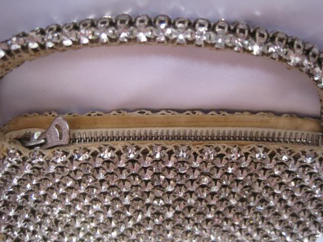 Vintage Selco Rhinestone Evening Bag Purse Prong Set Signed C 1937 