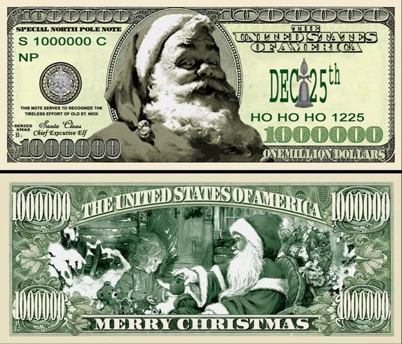 FULL COLOR MODERN SANTA CLAUS BILL (100/$13.99)  