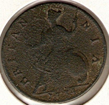 UK, Great Britain   1734 GEORGE II   Half Penny   #1  