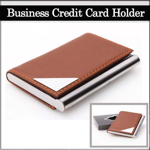 Stylish ID Business Credit Card Holder Case Wallet Aluminum+Artificial 