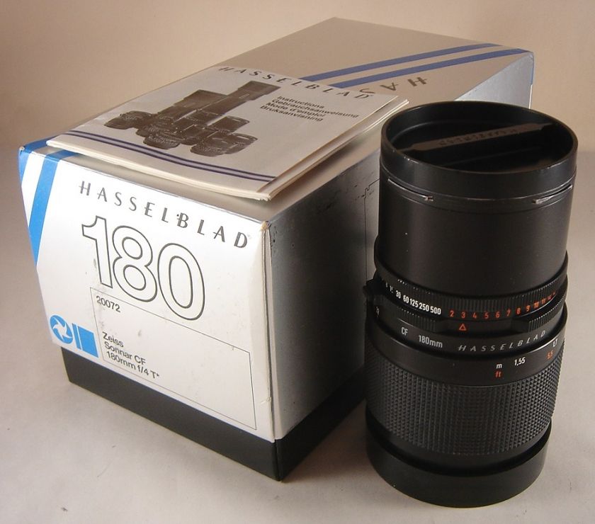Hasselblad 6x6 Zeiss Sonnar 180mm f4 T* CF Lens   with front and rear 