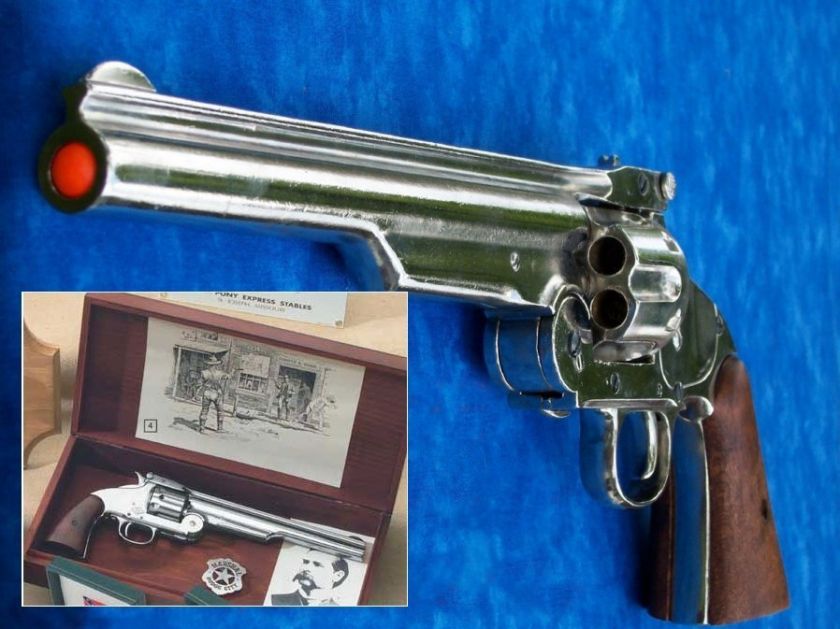   Boxed Set Replica 1869 S&W Schofield Revolver Prop Gun Nickel  