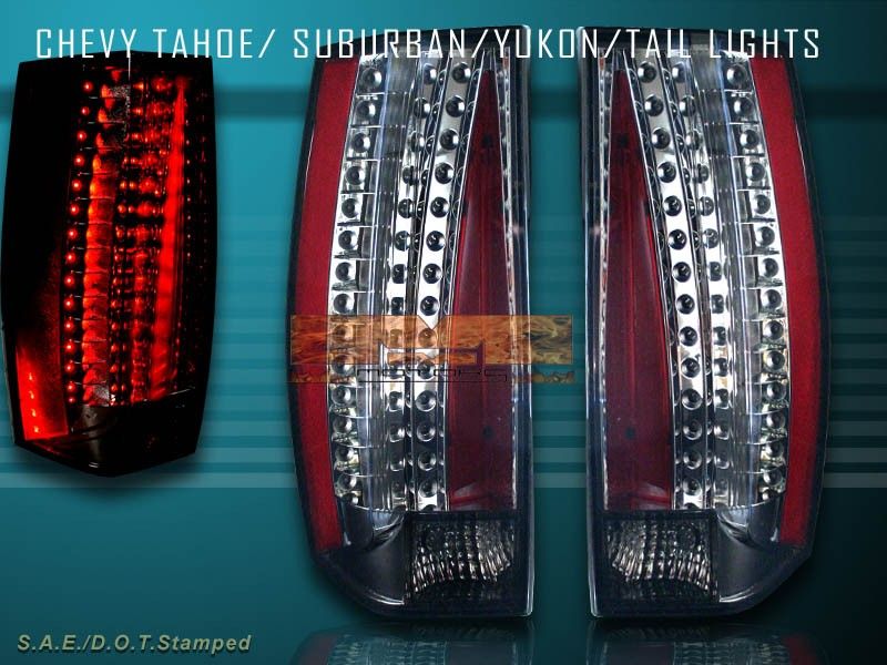   TAHOE YUKON SMOKE LED TAIL LIGHTS G5   ESCALADE STYLE LOOK 2007   2011