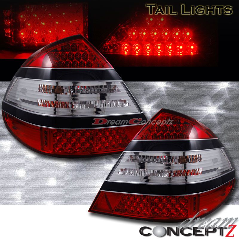 03 06 MERCEDES W211 E CLASS LED TAILLIGHTS BLACK STRIP  