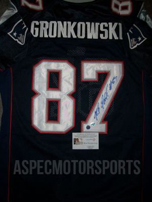 ROB GRONKOWSKI NEW ENGLAND PATRIOTS AUTOGRAPHED REEBOK JERSEY REAL 