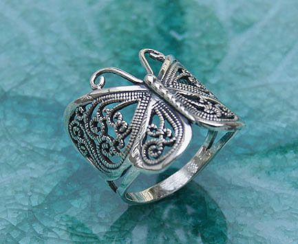 BUTTERFLY RING THAI 92.5STERLING SILVER SIZE.US=12,UK=X  