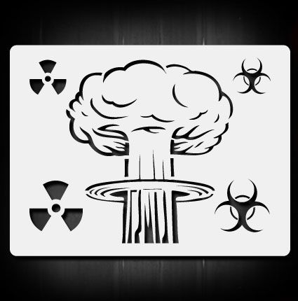 Mushroom Cloud Airbrush Stencil Template Airsick  