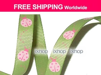 10y 3/8 9mm Ladybug Cherry (U PICK COLOR) Grosgrain Ribbon 7200 3525 