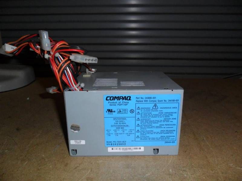 Compaq PDP116P 243890 001 PS 7231 6CF Power Supply 250W  