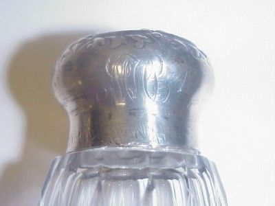 VICTORIAN GLASS SALT & PEPPER SHAKERS STERLING TOPS WWS  