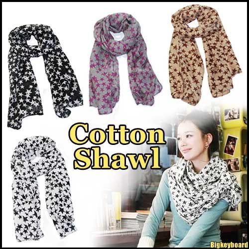 New Fashion Soft Stars Shawl Scarf Wrap Long Stole  