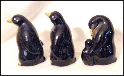 Adorable Glazed Penguin Figurines Trio  