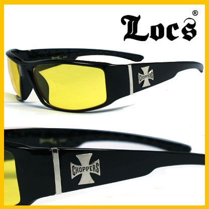 New Choppers Bikers Mens Sunglasses   Yellow lens C38  