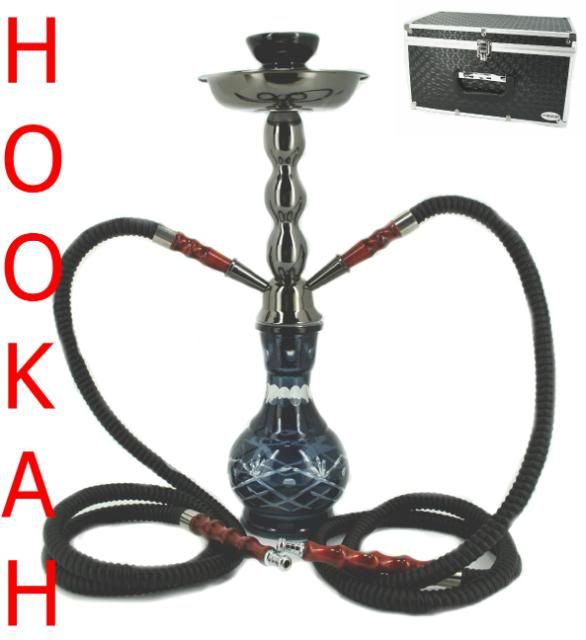 18 Diamond Cut Black Hookah