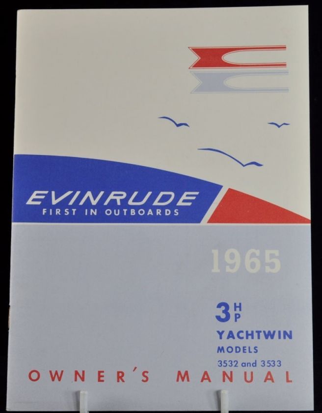 1965 Boat Owners Manual Evinrude Yachtwin 3532 3533 3HP  