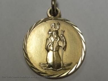 VINTAGE 9ct GOLD ST CHRISTOPHER PENDANT LONDON 375 3.3g 1975  