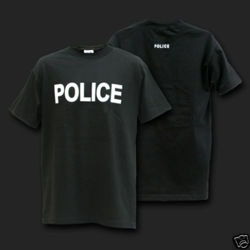 BLACK POLICE OFFICER T SHIRT T SHIRTS SHIRT   4 SIZES  