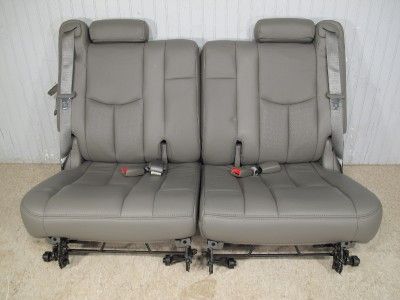 02 06 CADILLAC ESCALADE 3rd Third Row Leather 2 PIECE Seat PEWTER GRAY 