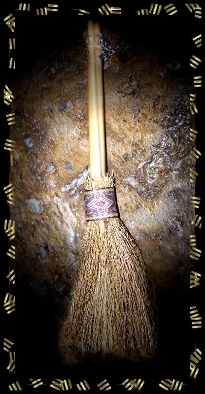   RITUAL CHANT ALTAR BESOM BROOM + WITCH AMULET OF PROTECTION  