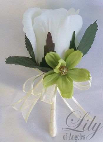 17pcs Wedding Bridal Bouquet Set Decoration Package Silk Flowers GREEN 