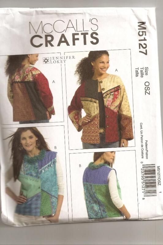 M5127 Jennifer Lokey ~ patchwork jacket ~All Sizes  