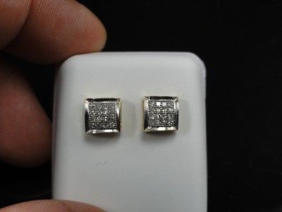 MENS GENUINE DIAMOND STUDS 6MM 4 PRONG EARRINGS NEW  