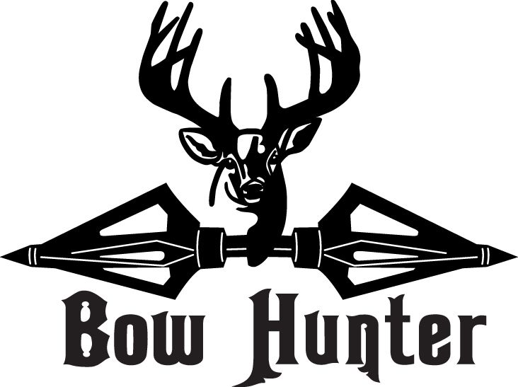 BOW HUNT STICKER RACK DEER HUNTING STICKER/DECAL CHOOSE SIZE/COLOR 