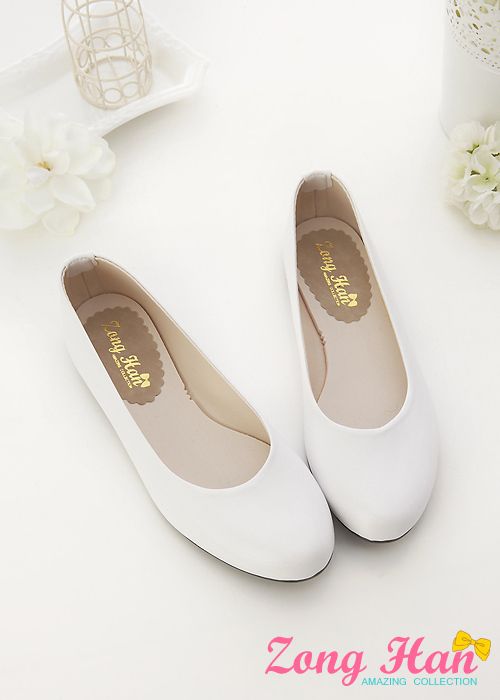 Womens Comfort Casual Round Toe Flats Shoes White  