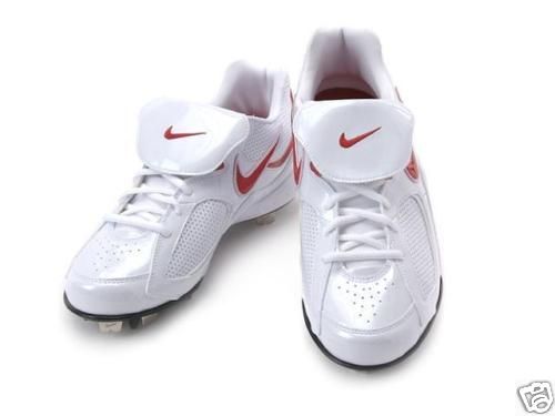NIKE BASEBALL CLEATS SHOES WHIT/RED {Size US 6~12}  