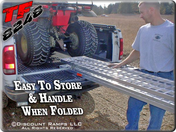   ATV 4 WHEELER TRACTOR TRI FOLD RAMP ALUMINUM RAMPS (TF 8248)  