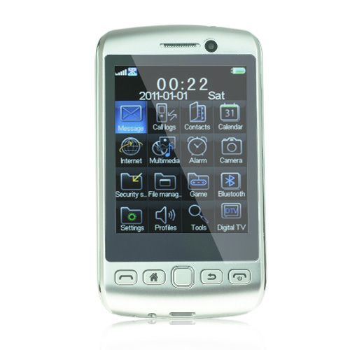   Quad Sim Quad Bands TV/FM Touch Screen Cell Phone L913 Silver