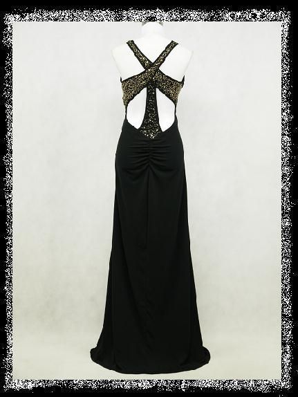   BLACK GRECIAN SPARKLE STRAP MAXI PROM WEDDING EVENING DRESS GOWN 14 24