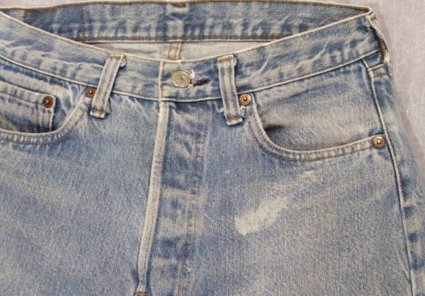 Trashed BLEACH DISTRESSED Really Worn LEVI’S 501 Button Fly Jeans 