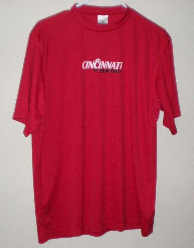 ADIDAS Red Dri Fit University of Cincinnati Bearcat Basketball Logo T 